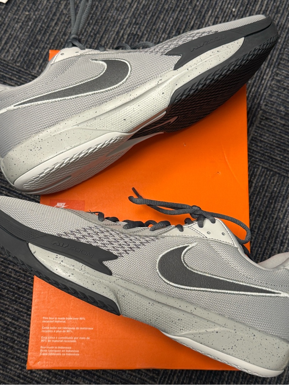 Nike Air Zoom GT Cut Academy Light Smoke Grey Swoosh Athletic Sneakers